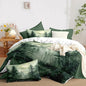Pine Tree Duvet Cover Full Size Forest Olive Green Duvet Cover Set Gradient Watercolor Botanical Bedding Set Soft Breathable Microfiber Comforter Cover(2 Pillowcases, No Comforter)
