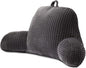 A Nice Night Reading Pillow Bed Wedge Large Adult Children Backrest with Arms Back Support for Sitting Up in Bed/Couch for Lounging Bedrest,Waffle Stereoscopic Design,Darkgrey