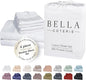 Bella Coterie 6 Piece Luxury Bamboo Viscose California King Size Sheet Set | 100% Organically Grown | Cooling for Hot Sleepers | 18" Deep Pocket | Soft & Hypoallergenic | 4 Pillowcases [White]