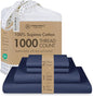 Threadmill California King Sheets, Certified American Supima Cotton Sheet, 1000 Thread Count Hotel Quality Sheets, 4 Piece Luxury Bed Sheets Set with Elasticized Extra Deep Pocket, Folkstone Blue