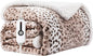 Electric Heated Blanket 72"x84" Full Size Microplush & Sherpa Fabric Heated Blanket, Fast Heating, 4 Heat Settings & 10 Hours Auto Off, Machine Washable - Beige Leopard Print