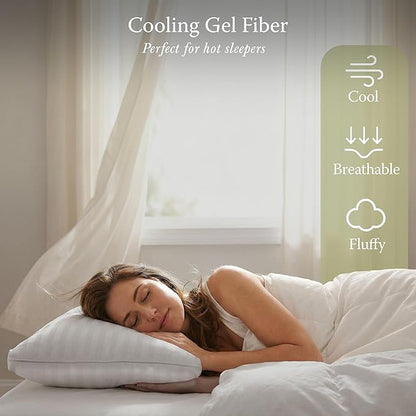 Threadmill Soft Bed Pillows Standard Size Set of 2 | Down Alternative Cooling Bed Pillow for Sleeping | Soft Pillows | 20 x 26 Hotel Pillow, Standard Pillows 2 Pack for Back, Stomach or Side Sleepers