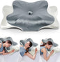 DONAMA Cervical Pillow for Neck and Shoulder,Contour Memory Foam Pillow,Ergonomic Neck Support Pillow for Side Back Stomach Sleepers with Pillowcase-King Size