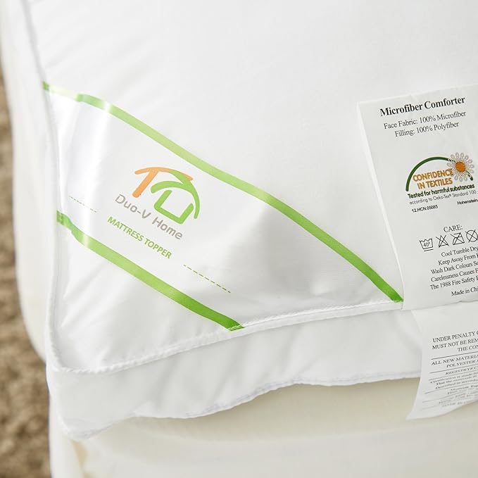 Mattress Topper Queen Size 2 inch Thick Down Alternative Quilted Mattress Cover Soft and Warm Mattress Pad for All Seasons