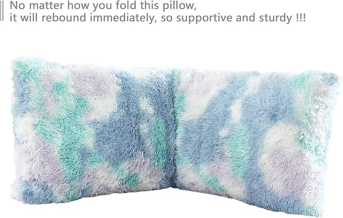 Cozy Plush Fur Body Pillow 20X54 Inches with Premium Filling, Ultra Soft Bed and Sofa Pillow, Vibrant Pastel Colors on Long Pillow, Big Hug Double Pillow, Pregnancy Pillow, Warm Fascinating