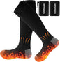 Rechargeable Heated Socks for Men & Women, 4 Heating Levels Electric Warming Socks with Battery, Breathable Feet Warmers for Skiing Hunting Cycling Winter Outdoor Activities, Black