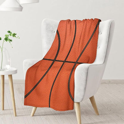 Basketball Gifts for Boys 12-14, Sports Throw Blanket for Basketball Lover KidsTeens Adults, 80x60 Soft Fuzzy Inches Blankets for Couch Sofa Bed, Funny Basketball Decor for Home