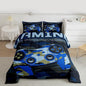 Boys Gaming Comforter Set Full Size Teens Gamer Bedding Set Retro Blue Camouflage Video Game Controller Comforter for Kids Youth Bedroom Decor Gamer Console Action Buttons Duvet Set Microfiber