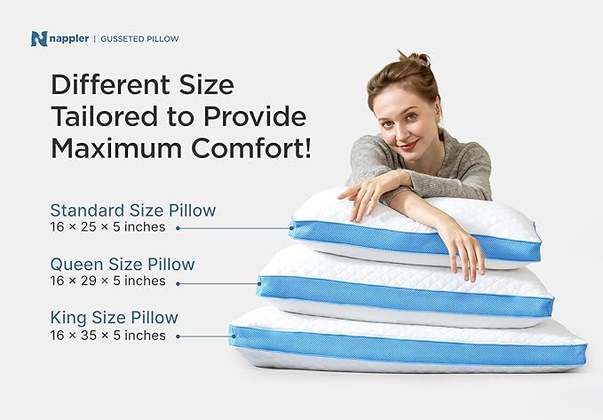 Side and Back Sleeper Pillow for Neck and Shoulder Pain Relief - Shredded Memory Foam Bed Pillow for Sleeping - 100% Adjustable Fill - King Size - Modal Washable Case. Extra Fill Included