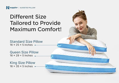 Side and Back Sleeper Pillow for Neck and Shoulder Pain Relief - Shredded Memory Foam Bed Pillow for Sleeping - 100% Adjustable Fill - King Size - Modal Washable Case. Extra Fill Included