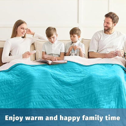 Heated Electric Blanket Queen Size - 84" x 90" Heating Blanket with Dual Control, 10 Heating Levels & 8 Hours Auto Off, Soft Warm Flannel Blanket, Christmas Birthday Gifts for Senior Grandma