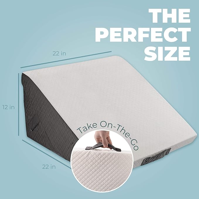 Kolbs Memory Foam Adjustable Bed Wedge Pillow - Wedge Pillow Set for After Surgery - 9 and 12 inch Height Plush Velvet Cover Multi Use for Sleeping and Acid Reflux (Adjustable Height)
