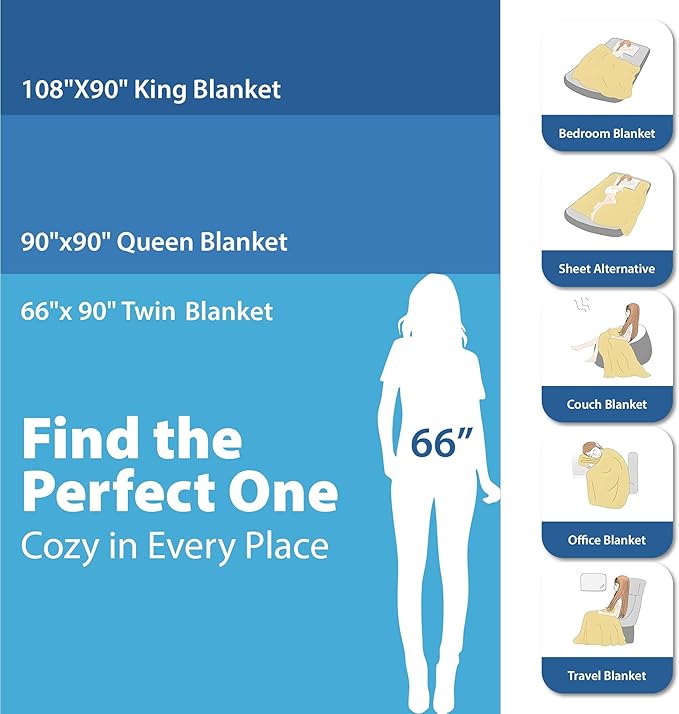 Queen Size Blanket, 70% Rayon (Derived from Bamboo) and 30% Cotton, Lightweight Jacquard Weave, Breathable and Soft Summer Blanket for Bed or Couch, 90” x 90”, Ivory