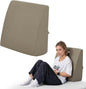 TANYOO Back Pillow for Bed Sitting Up High Resilience Wedge Reading Pillow for Sitting in Bed Adult Soft Support Backrest Pillow for Reading Gaming Watching TV 23.6” x22” Khaki