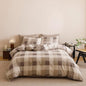 Wellboo Beige Plaid Comforter Sets Full Size Light Brown and Taupe Checkered Bedding Comforters Modern Khaki Grid Quilt Blankets Women Men Beige Checkerboard Bedding Soft Luxurious Geometric Bed