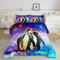 Feelyou Penguin Comforter Set Galaxy Cartoon Penguin Bedding Set for Kids Boys Girls Funny Animal Printed Comforter Cute Polar Animal Pattern Colorful Quilt Set Room Decor 3Pcs Queen Size