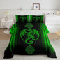 Feelyou Green Dragon Comforter Set Gradient Ombre Green Teens Women Bedding Set for Kids Boys Girls Vintage Boho Paisley Decor Comforter Exotic Trippy Quilt Set 3Pcs King Size