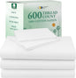 California Design Den Split King Sheet Set - 100% Cotton, 600 Thread Count, Breathable Luxury King Size Sheets for Adjustable Bed, Luxury Soft Hotel-Quality, Sateen Weave - Bright White