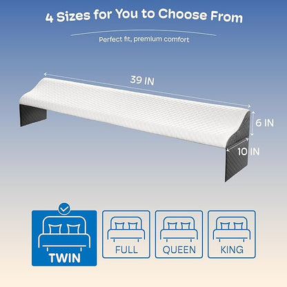 Twin Size Bed Wedge Pillow Headboard, Pillow Wedge for Headboard Gap(0-8"), Mattress Gap Filler Wedge, Stop Items Falling and Get Quality Sleep,Ergonomic Design, Non-Slip, Breathable(39"X10"X6")