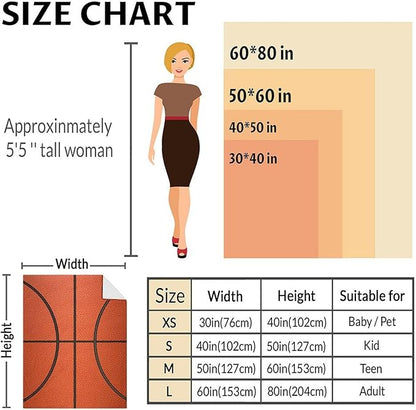 Basketball Gifts for Boys 12-14, Sports Throw Blanket for Basketball Lover KidsTeens Adults, 80x60 Soft Fuzzy Inches Blankets for Couch Sofa Bed, Funny Basketball Decor for Home