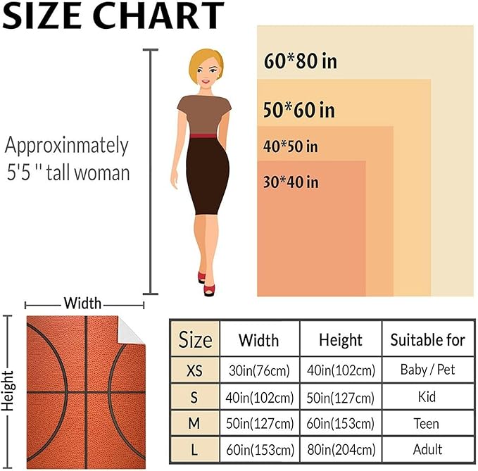 Basketball Gifts for Boys 8-12, Sports Throw Blanket for Basketball Lover Kids, 40x30 Soft Fuzzy Inches Blankets for Lap Couch Sofa Bed, Cool Basketball Decor for Home