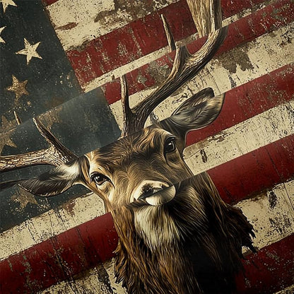 Deer Twin Duvet Cover Sets,Deer and American Flag Bedding Sets for Hunter Bedroom Decor, 1 Duvet Cover 2 Pillowcases Comforter Cover for Adult Teen boy,Twin