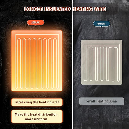 Heated Electric Blanket King Size-100"x90" Heating Blanket with 10 Heating Levels & 5 Time Settings Over-Heat Protection，Winter Warmer for Adults with ETL Certification（Black）