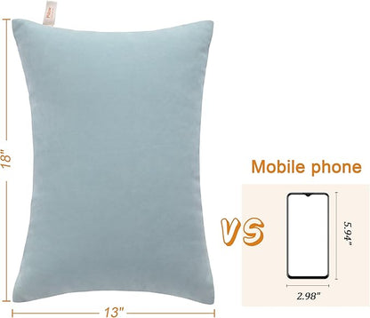 BEDSUM 2 Pack Pillows, 13"x18" Microfiber Pillow for Travel, Pets, Soft and Machine Washable Small Pillows for Neck, Wrist, and Knee Comfort, Sea Green