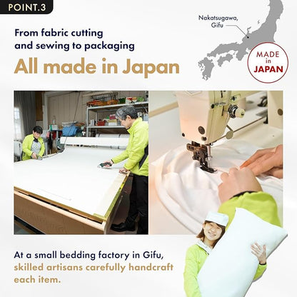 High-End Body Pillow - Made in Japan - 63"x20" (160x50cm) - Ultra Resilient & Smooth Touch - Washable Insert - LU9900LS-T Genuine Product Fabric Feel Level up