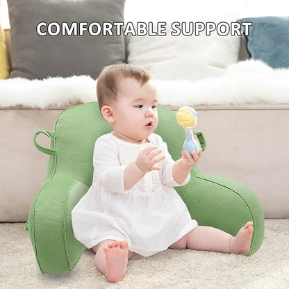 LiveGo Reading Pillow for Kids, Velvet Back Support Cushion for Sitting Up in Bed Adults, Kids Cuddle Cushion with Arms & Backrest Support Pillow for Teen Boys Girls Reading Bed Rest