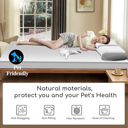 Grounding Sheet,90% Cotton + 10% Silver Fiber, Improves Sleep, Healthy Sleep Therapy(White, (78.1 * 80.1 * 15.1 inch))