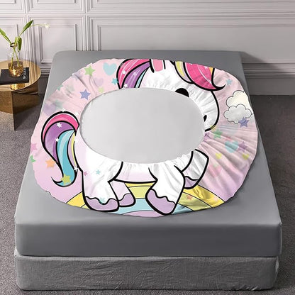 Unicorn Sheets Set Twin: Cartoon Pink Rainbow Unicorn Bedding for Kids Girls Teens Bedroom Bed - 1 Flat Sheet, 1 Fitted Sheet, 1 Pillowcase