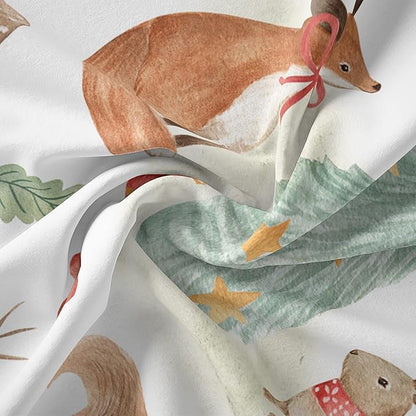 QOOMO Christmas Comforter King Size,Rabbit Deer Comforter Set for Kids Teens Girls Boys,3Pcs Bedding Set Printed Comforter with 2 Pillowcases,Down Alternative,Soft and Lightweight，King Size