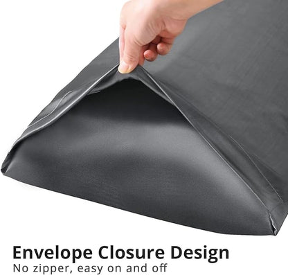 HUXMEYSON Body Pillow with Satin Pillowcase, Body Pillow for Adults, Removable Cover, Grey (20"x54")