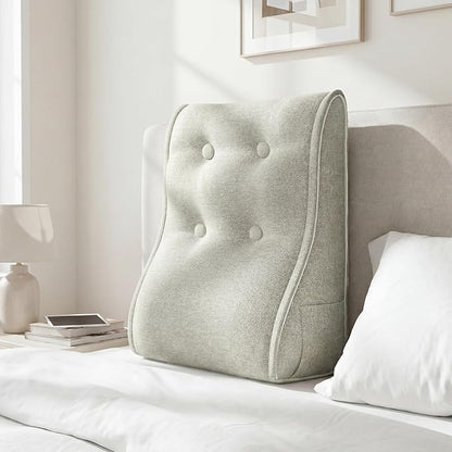 Daneey Reading Pillow for Bed Adult, Back Support Pillow for Bed, Sit Up Pillow Backrest Beige, 20 * 9 * 22IN