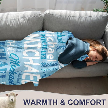 Ships Next Day, Personalized Blankets and Throws Custom Blanket with Name Customized Flannel Blanket for Kids Christmas Blanket Gifts for Teen Girls Boys