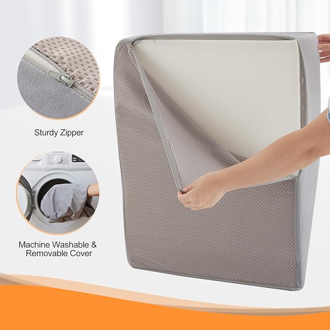 Leg Elevation Pillow for After Surgery, 8inch Foam Leg Elevating Pillow for Swelling and Blood Circulation, Leg Wedge Pillow for Sleeping, Knee Pillow for Knee Hip Ankle Pain Relief, Velvet