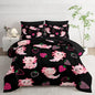 Cute Axolotl Comforter Set,Bed in a Bag Full Size 7 Pieces,Marine Life Themed Bed Set for Kids Girls Toddler,7Pcs Bedding Set with Comforter,Fitted Sheet,Flat Sheet,Pillowcases.