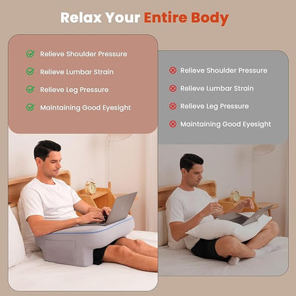 Reading Pillow,Lap Desk Pillow for Laptop,Memory Foam Reading Pillows for Gaming, Arm Rest Pillow for Reading, Working, Crocheting, Playing Game or Sitting in Bed,Sofa