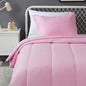 Amazon Basics 2 Piece Soft Microfiber Kid's Comforter and Pillow Sham Set, Twin, Light Pink, Solid