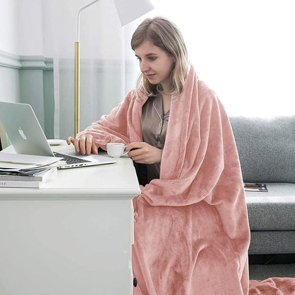 IR Imperial Rooms Fleece Blanket - Super Soft Fluffy Baby Pink Throw Blanket for Sofa and Bed - Warm and Cozy Lightweight 400 GSM Microfiber Bed Throws Blankets, 50 x 60 Inches (Throw/Travel)