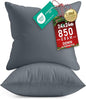 Utopia Bedding 24x24 Pillow Inserts, Set of 2, Grey – Indoor Decorative Throw Pillows for Bed, Sofa & Couch – Soft, Supportive & Fluffy Cushion Inserts