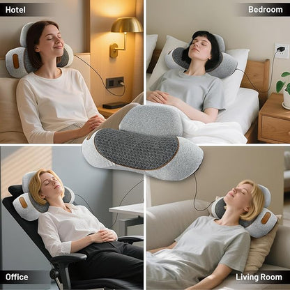 3-in-1 Neck Massager Pillow - Cervical Pillow Massage Neck Hump for Shoulder Pain Relief, Back Shoulder Massager with Kneading, Shiatsu Kneading Massage with Heating, Traction Function, Hump Corrector