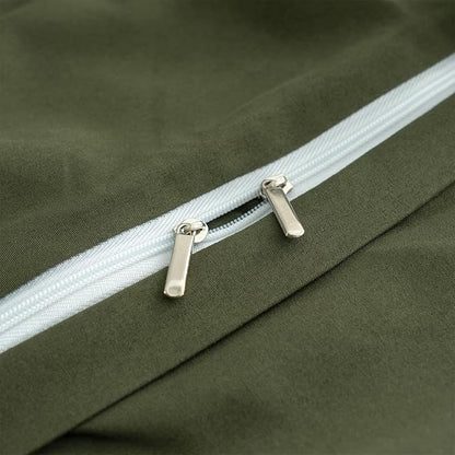 Green Duvet Cover King 100% Brushed Microfiber 3-Piece Set - Army Green with Zipper Closure - Luxury Soft