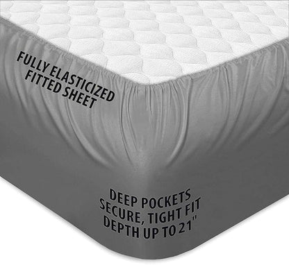COONP Full Mattress Topper, Extra Thick Pillowtop, Cooling Plush Mattress Pad Cover Bed Topper Protector with 8-21 Inch Deep Pocket (Grey, Full)