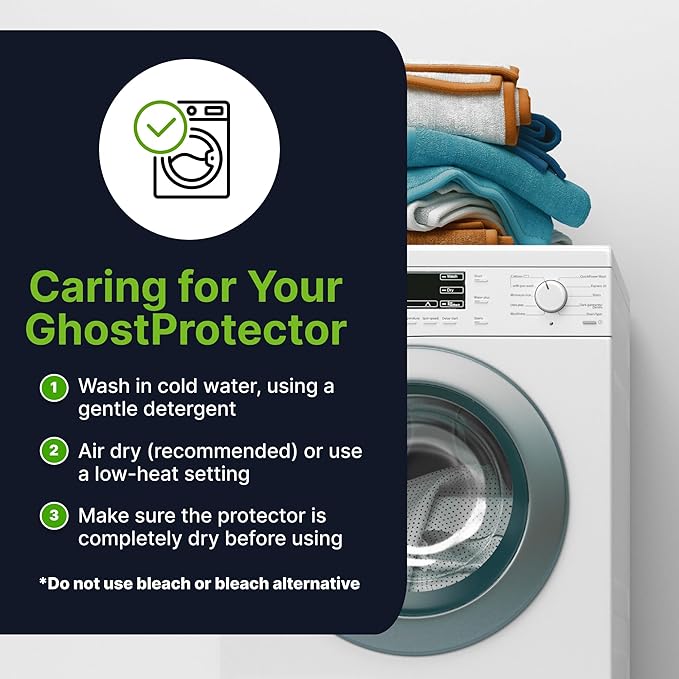 GhostBed Water Resistant Mattress Protector Cover - Noiseless, Lightweight, Breathable and Plastic-Free - Twin White