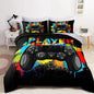 Wajade Kids Gamer Comforter Set Queen Size Bed in a Bag for Boys and Girls, 7 Pieces 3D Video Game Controller Printed Bedding Set Includes Comforter, Flat Sheet, Fitted Sheet, Two Pillowcases & Shams
