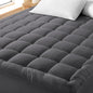 Bare Home Mattress Topper Cotton Top - Twin Extra Long - Plush Topper for Mattress - College Dorm Room Essentials - Cooling Breathable Air Flow - 8" to 21" Deep Pocket - Soft Bed Pad (Twin XL, Grey)