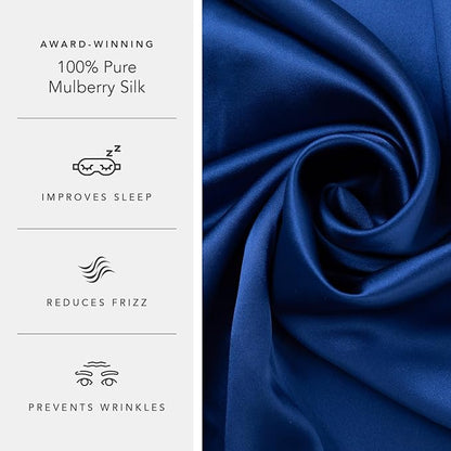 Fishers Finery 25mm 100% Pure Mulberry Silk Pillowcase (Navy King)