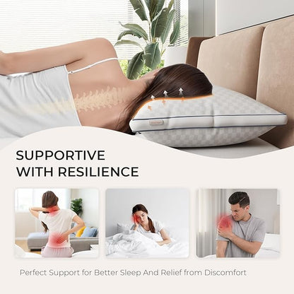 Sweetnight Standard Pillows Set of 2, Hotel Bed Pillows Fluffy Gusseted for Neck and Shoulder, Back Side Sleeper Pillows, 18"X24"